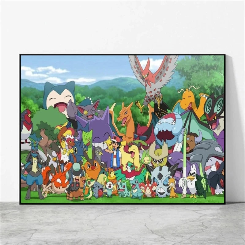 Pokémon Character Canvas Print – Unframed