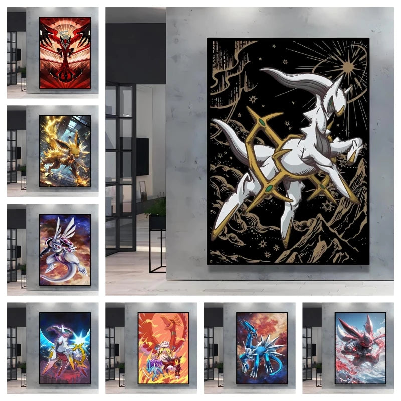 Arceus & Classic Pokémon Canvas Print – Unframed