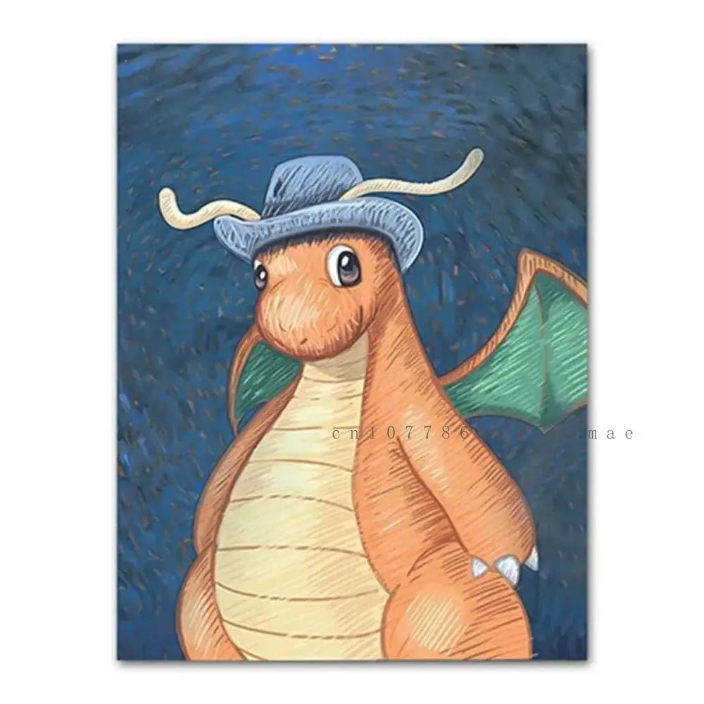 Pikachu Van Gogh-Style Canvas Print – Unframed