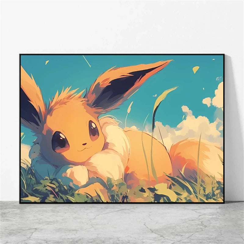 Pikachu & Mewtwo Canvas Print – Unframed