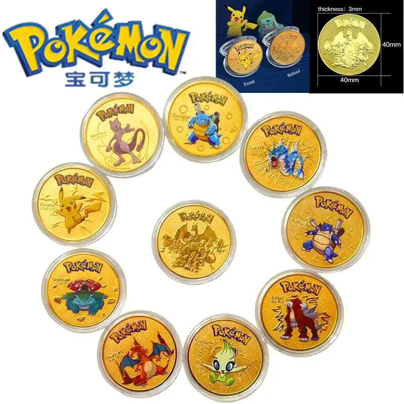 Gold-Plated Pokémon Coins – 7 Designs
