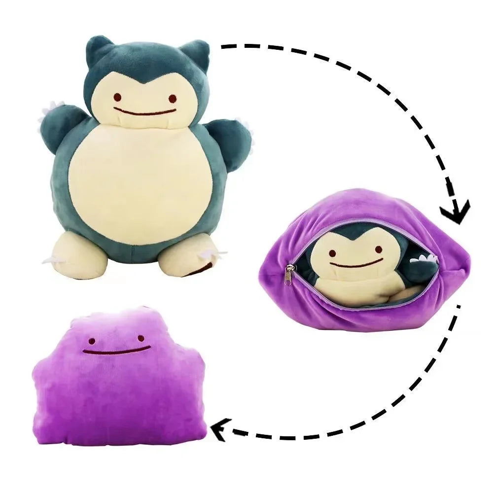 Reversible Ditto / Snorlax Plush – 18 cm