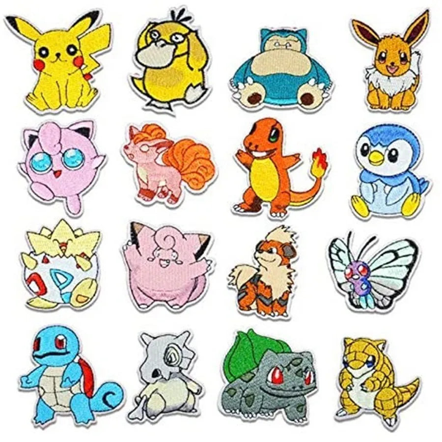Pikachu 3D Iron-On Patch Set – 16 Pieces
