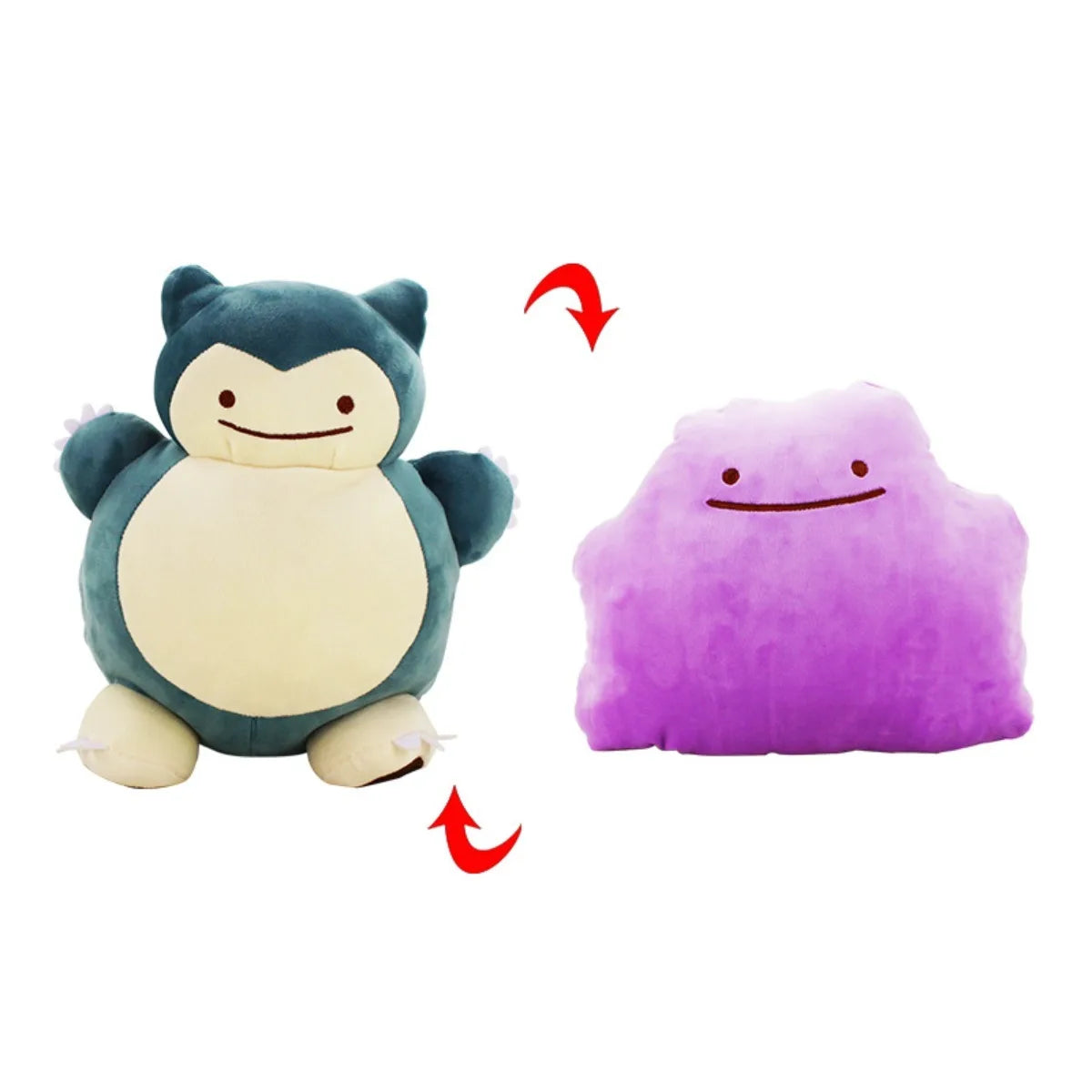 Reversible Ditto / Snorlax Plush Pillow