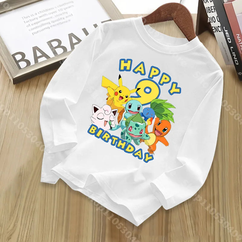 Kids' Pokémon Birthday Number Long-Sleeve Tee