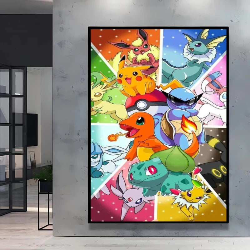 Pokémon Character Canvas Print – Unframed