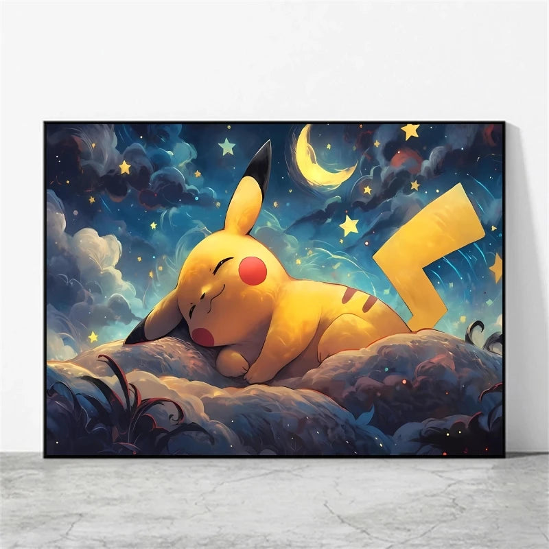 Pikachu & Mewtwo Canvas Print – Unframed