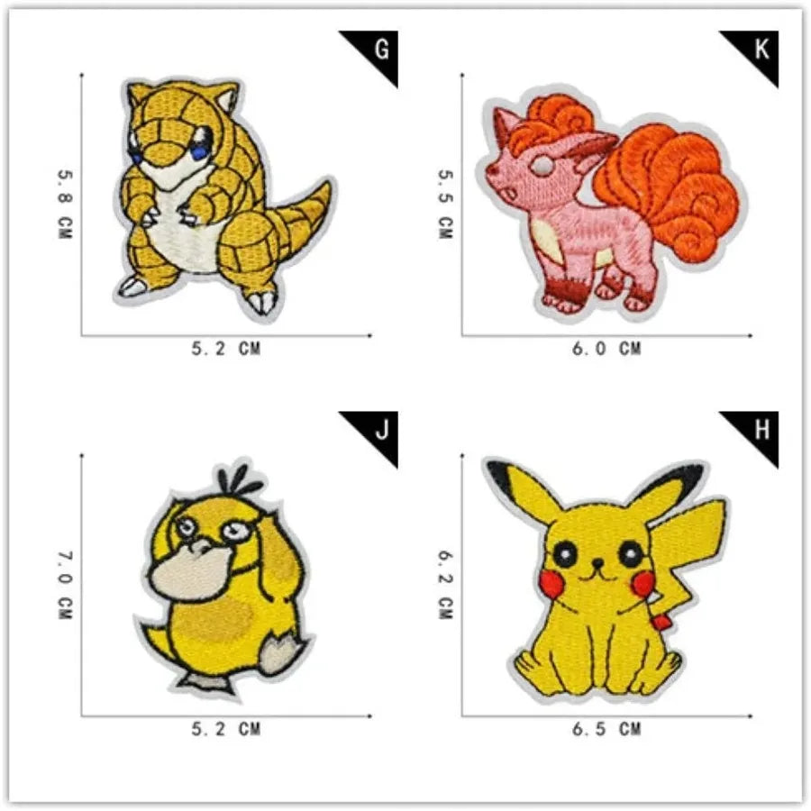 Pikachu 3D Iron-On Patch Set – 16 Pieces