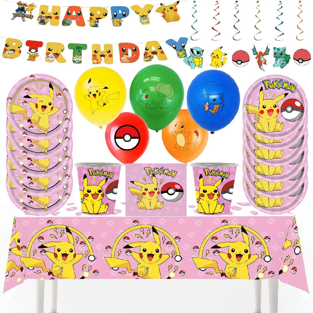 Pink Pikachu Party Tableware Set