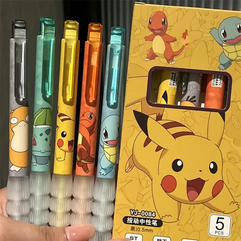 Pikachu Gel Pens – 5 Pack, Assorted