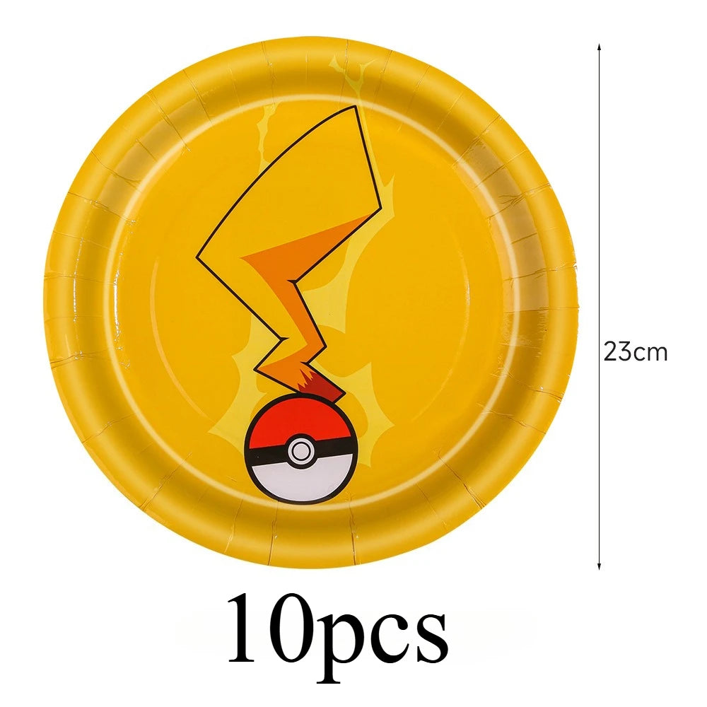 Pikachu Party Kit – Plates, Cups & Hats