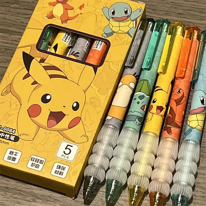 Pikachu Gel Pens – 5 Pack, Assorted