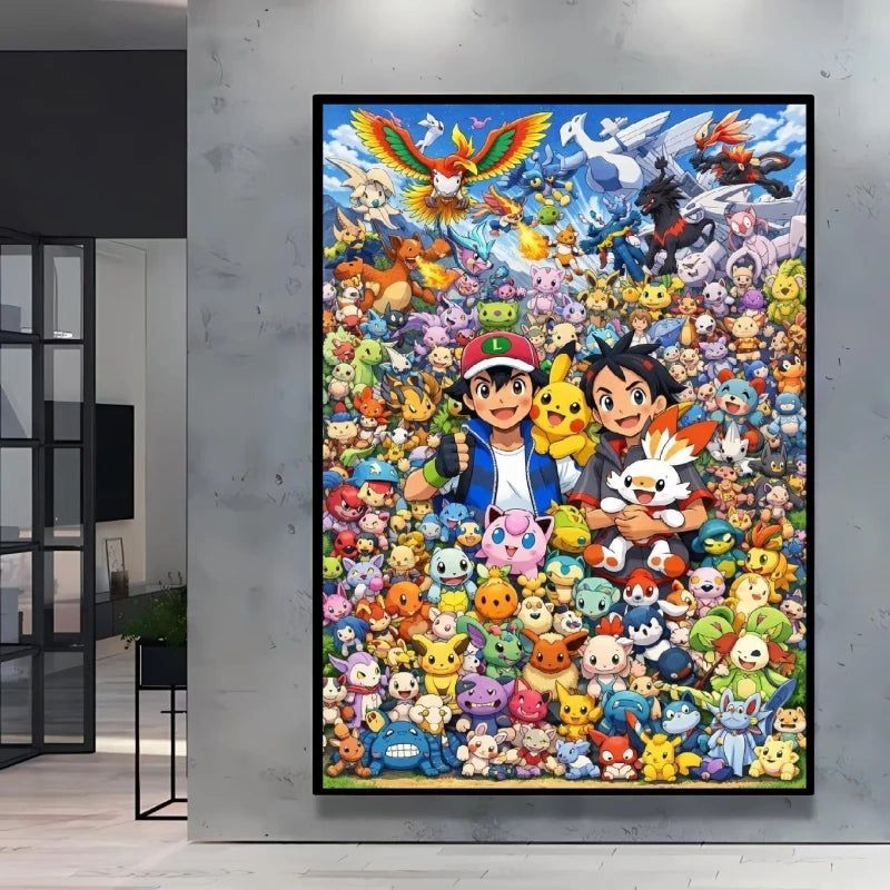 Pokémon Character Canvas Print – Unframed