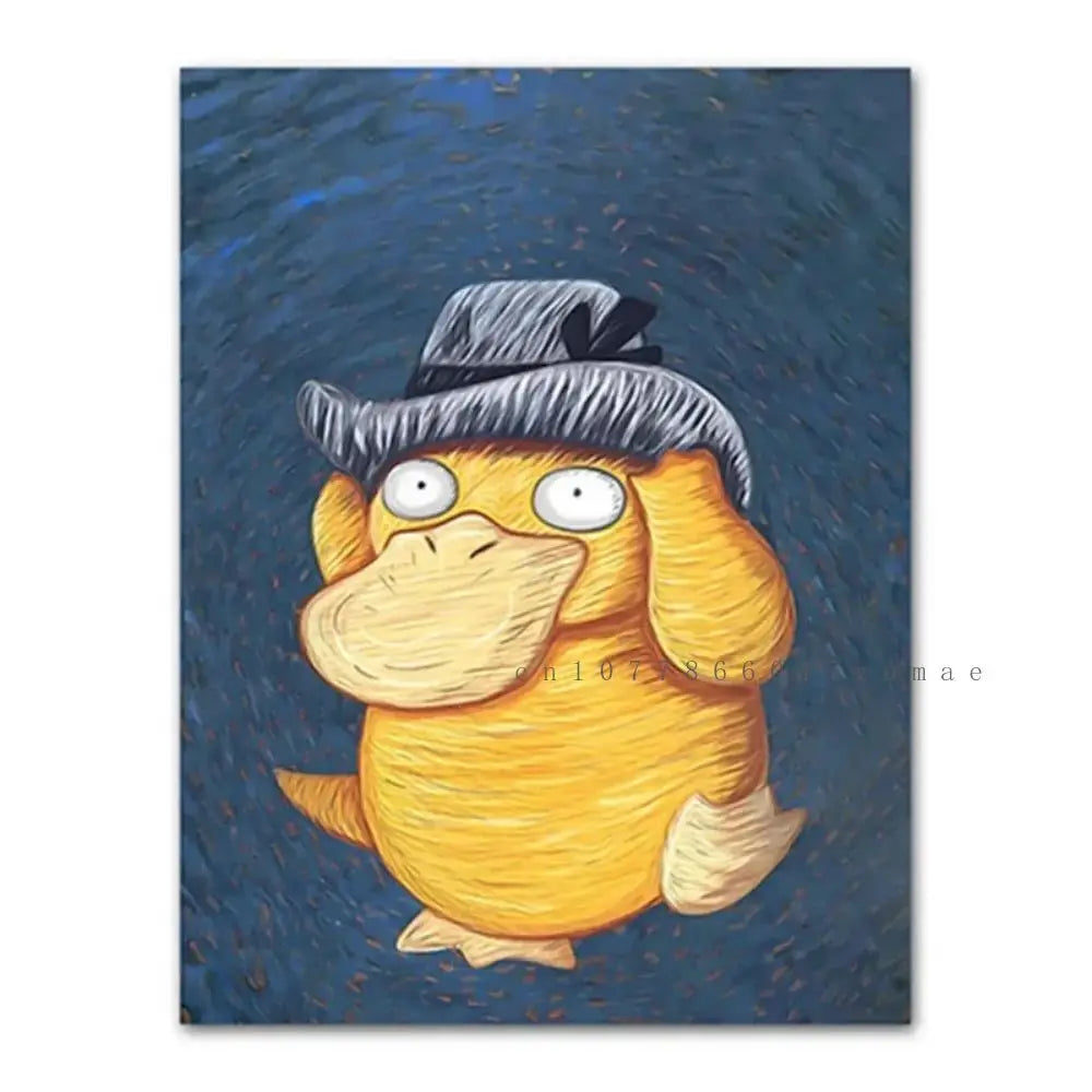Pikachu Van Gogh-Style Canvas Print – Unframed