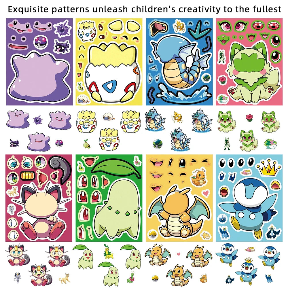 Make-a-Face Pokémon Sticker Sheets