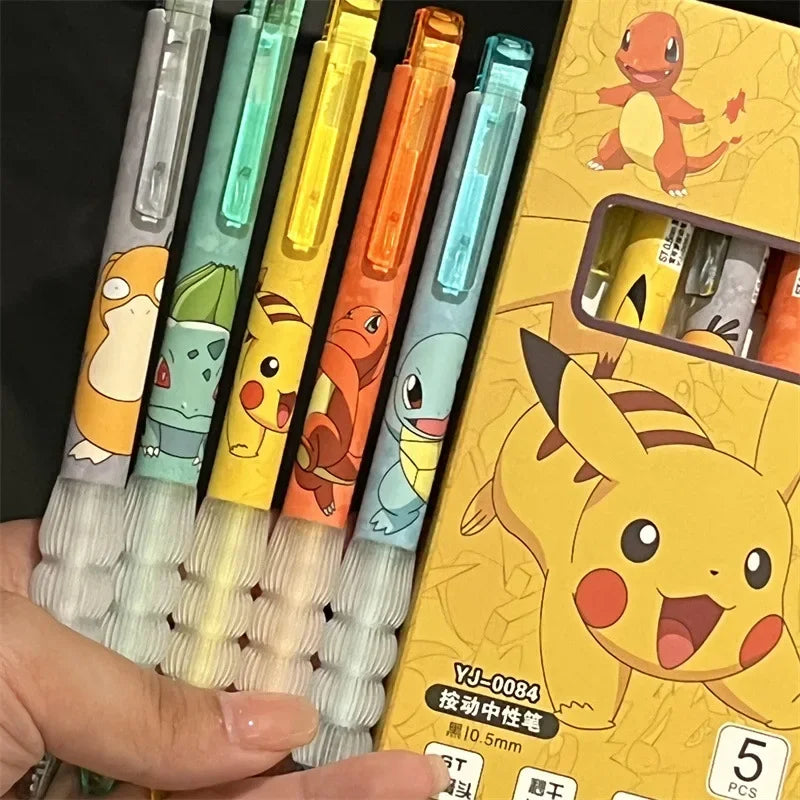 Pikachu Gel Pens – 5 Pack, Assorted
