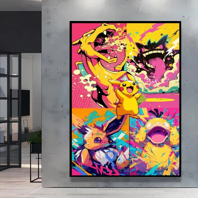 Pokémon Character Canvas Print – Unframed