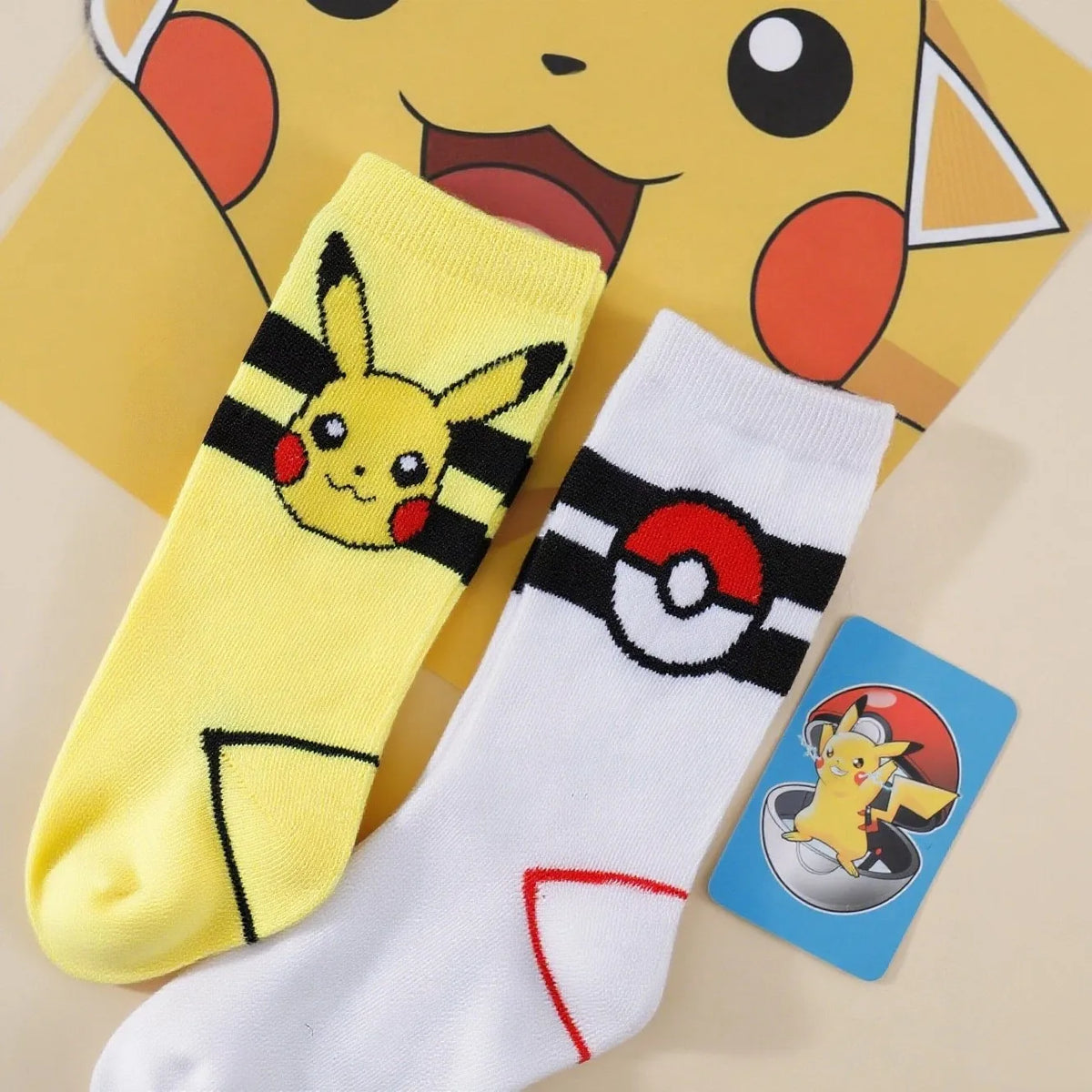 Pikachu Striped Socks – 3 Pairs