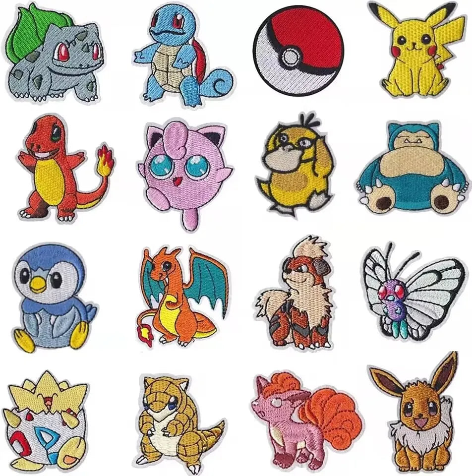 Pikachu 3D Iron-On Patch Set – 16 Pieces