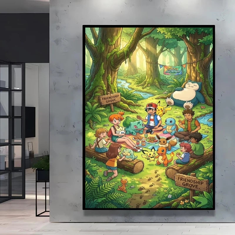 Pokémon Character Canvas Print – Unframed