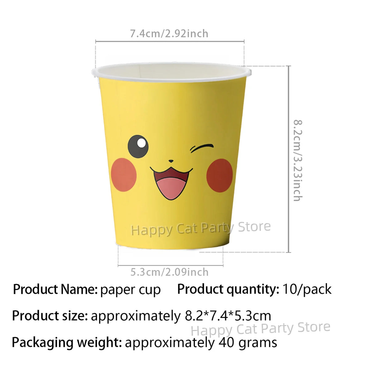 Pikachu Party Cups