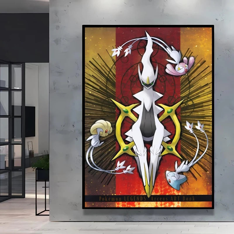 Arceus & Classic Pokémon Canvas Print – Unframed