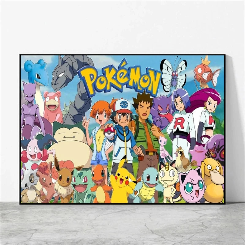 Pokémon Character Canvas Print – Unframed