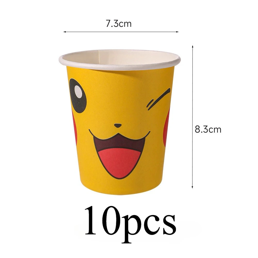 Pikachu Party Kit – Plates, Cups & Hats