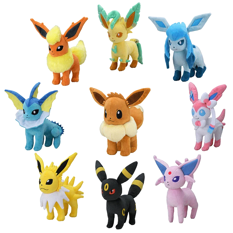 Eevee Family Plush – Sitting or Standing, 15 cm