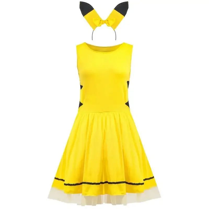 Pikachu Costume Dress with Headband – Adult