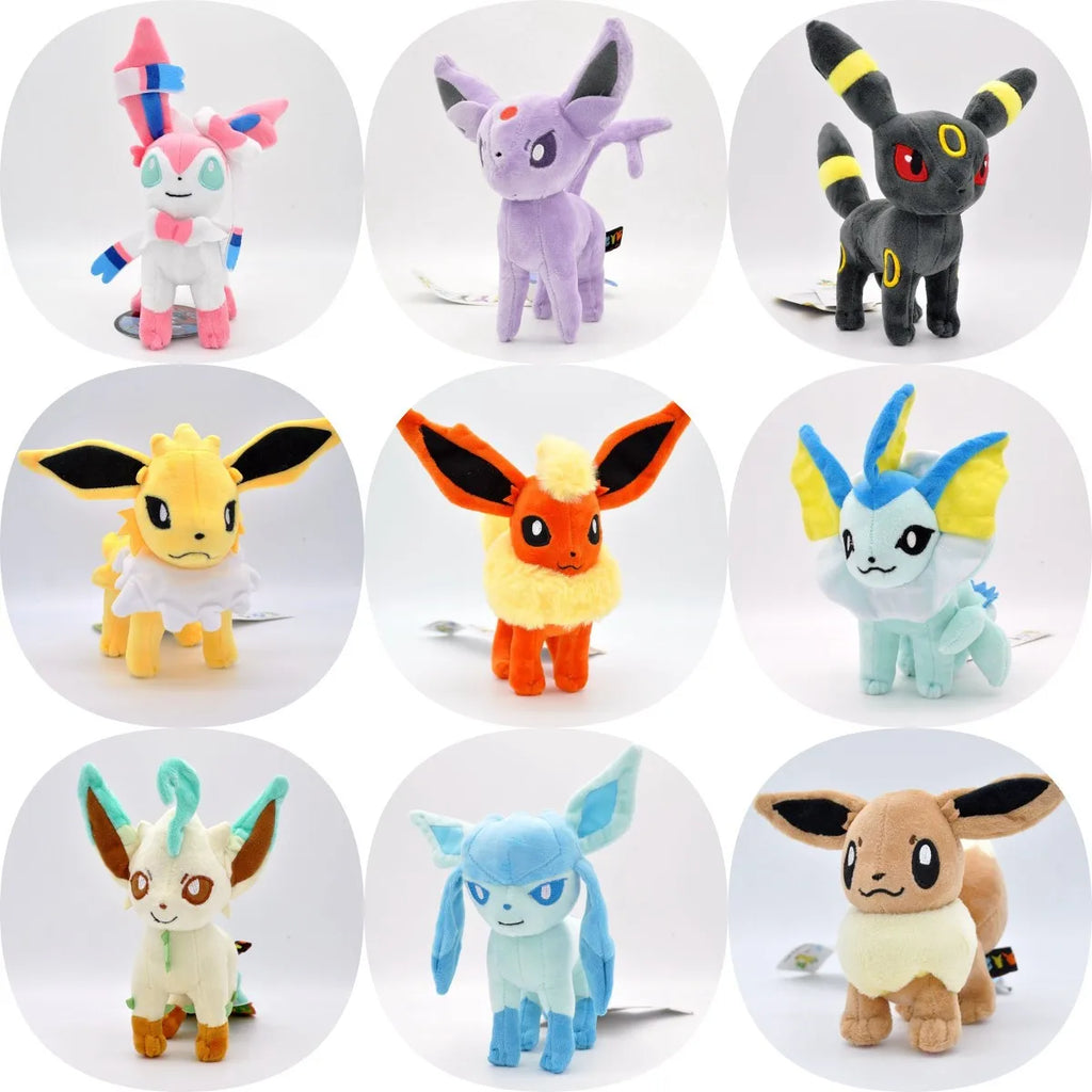 Eevee Family Plush – Sitting or Standing, 15 cm