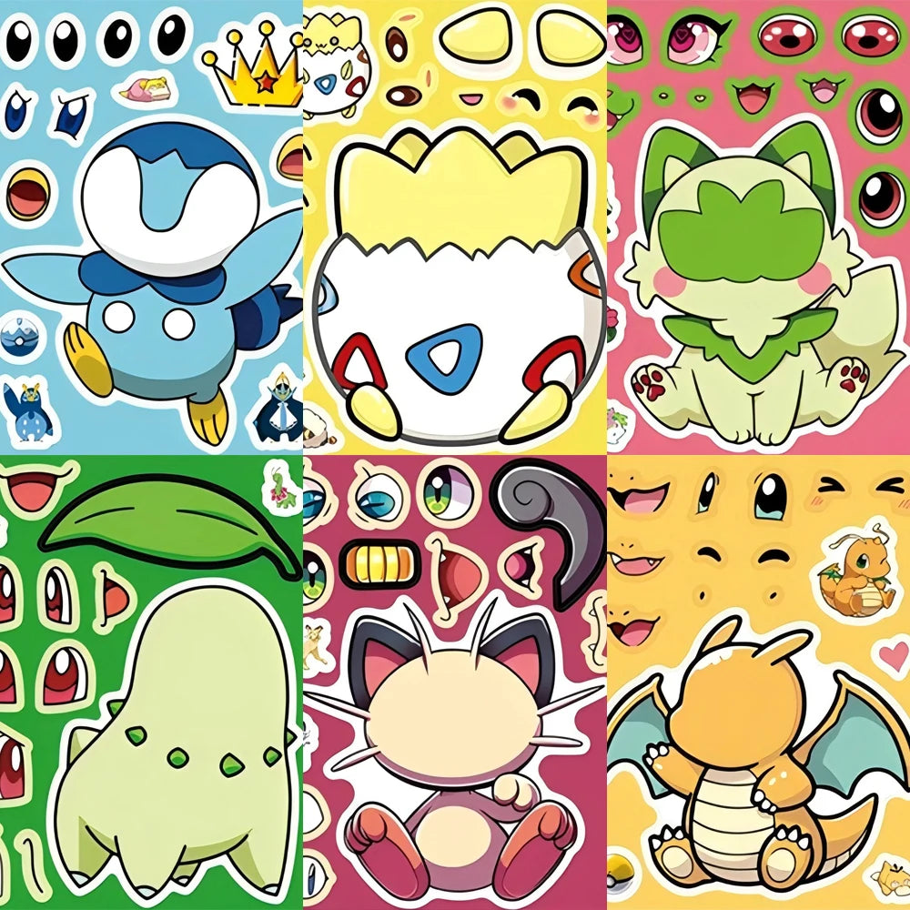Make-a-Face Pokémon Sticker Sheets