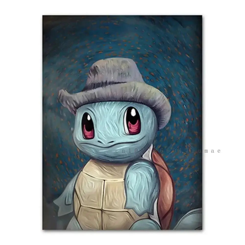 Pikachu Van Gogh-Style Canvas Print – Unframed