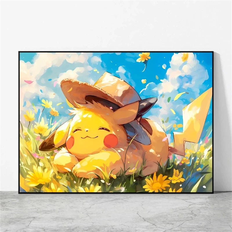Pikachu & Mewtwo Canvas Print – Unframed
